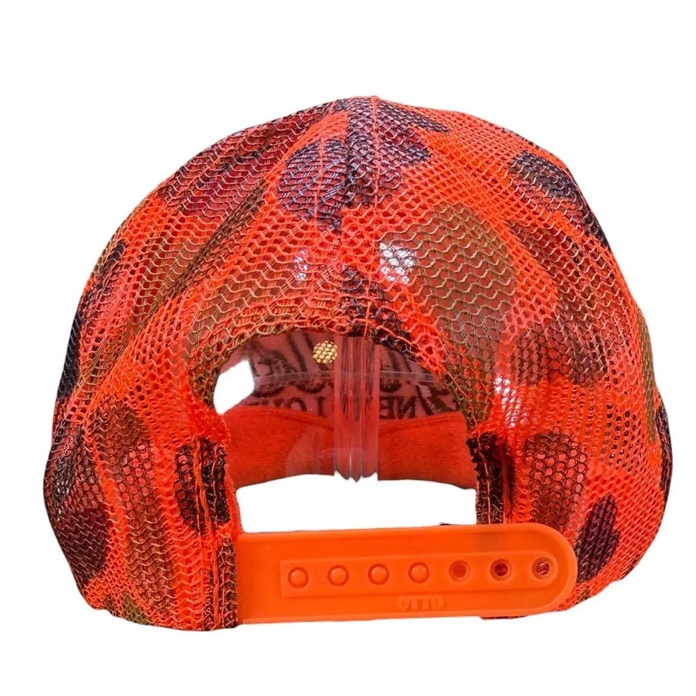 Girls Need Love OTTO Camo Trucker Hat Orange Embroidered Snapback Y2K OSFM Hunt